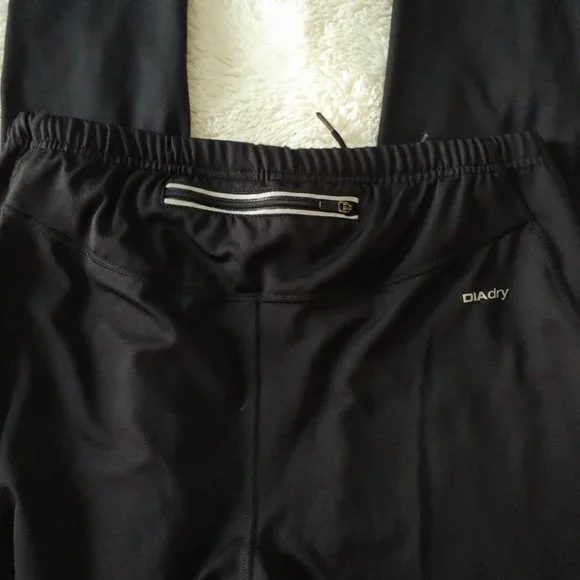 Diadora workout athletic leggings running pants size large tie waist - Picture 5 of 7